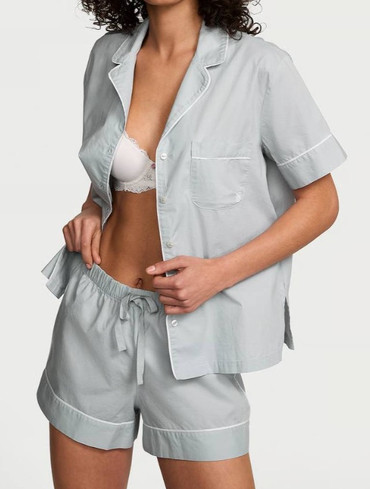 Піжама бавовняна з шортами сіра Heritage Cotton Short Pajama Set