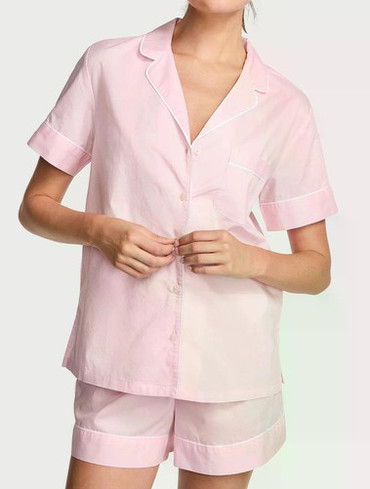 Піжама бавовняна з шортами рожева Heritage Cotton Short Pajama Set
