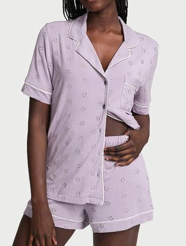 Піжама модалова з шортами бузкова Modal Soft Eyelet Short Pajama