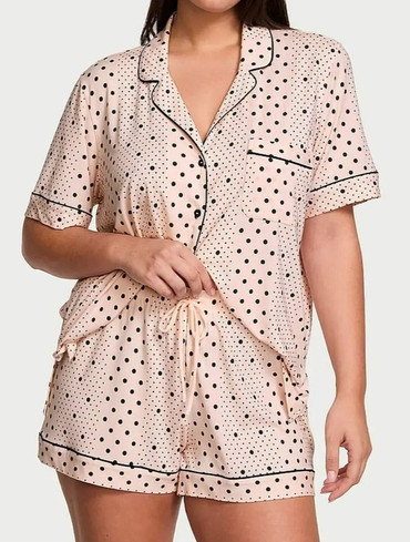 Піжама модалова з шортами пудрова Modal Soft Short Pajama Set
