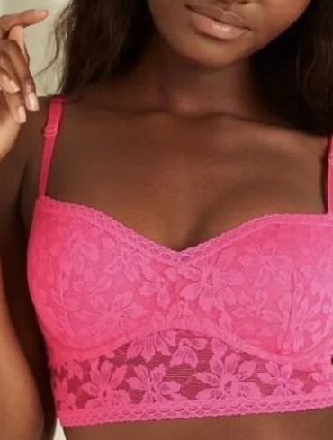 Бралет мереживний з пуш-ап рожевий Pink Lace Push up Bra