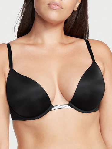 Бюстгальтер з пуш-ап зі стразами чорний Plunge Convertible Shine Bra