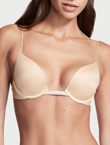 Бюстгальтер з пуш-ап зі стразами бежевий Plunge Convertible Shine Bra