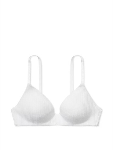 Бюстгальтер безкаркасний безшовний без пуш-ап білий Lightly Lined Pointelle Wireless Bra