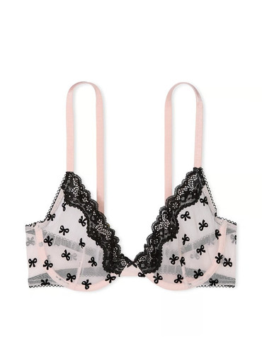 Бюстгальтер мереживний без підкладки сіточкою рожевий пудра Tease Unlined Demi Bra