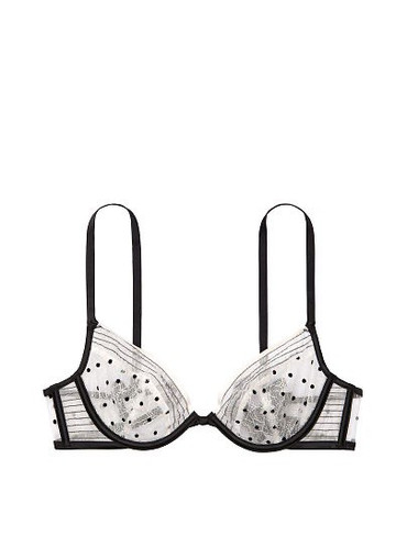 Бюстгальтер мереживний без підкладки сіточкою білий Lace Unlined Low-Cut Demi Bra