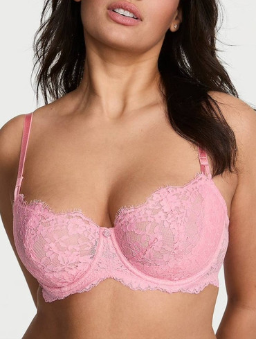 Бюстгальтер мереживний без підкладки рожевий Wicked Unlined Lace Balconette Bra