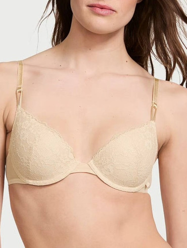 Бюстгальтер мереживний з пуш-ап бежевий Sexy Tee Push-Up Lace Bra