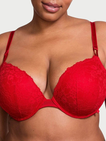Бюстгальтер мереживний з пуш-ап червоний Sexy Tee Push-Up Lace Bra