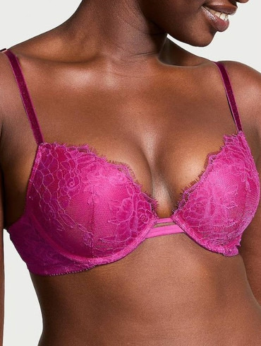 Бюстгальтер мереживний з пуш-ап фуксія Rose Lace Push-Up Bra