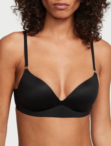 Бюстгальтер з пуш-ап безкаркасний безшовний чорний Smooth Wireless Push-Up Plunge Bra