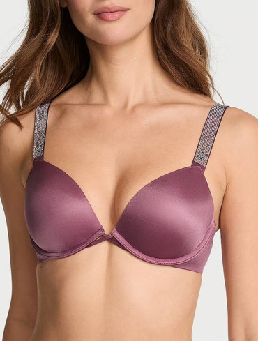 Бюстгальтер з пуш-ап зі стразами фіолетовий Logo Shine Strap Push-Up Bra