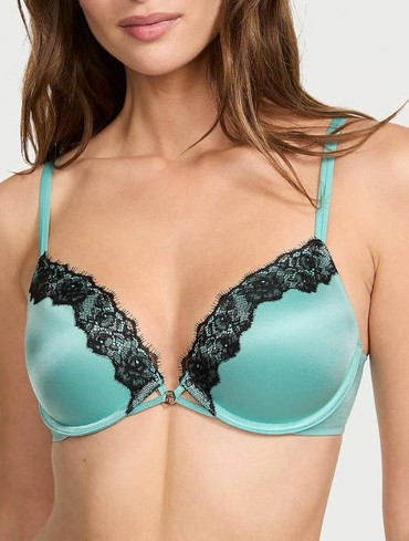Бюстгальтер з пуш-ап блакитний Smooth Lace-Trim Push-Up Bra