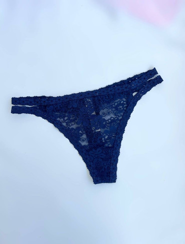 Трусики стрінги мереживні сині Wink Strappy Thong Panty