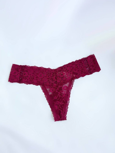 Трусики стрінги мереживні Бордо Lace-Up Lace Thong Panty