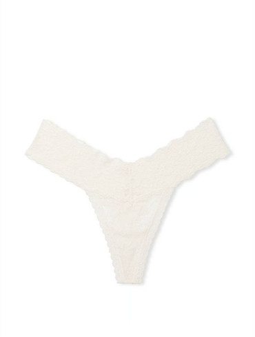 Трусики стрінги мереживні молочні Lace Thong Panty