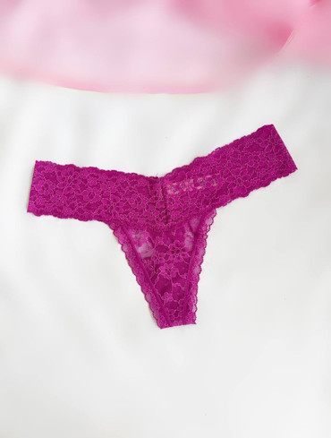 Трусики стрінги мереживні фіолетові Lace Thong Panty