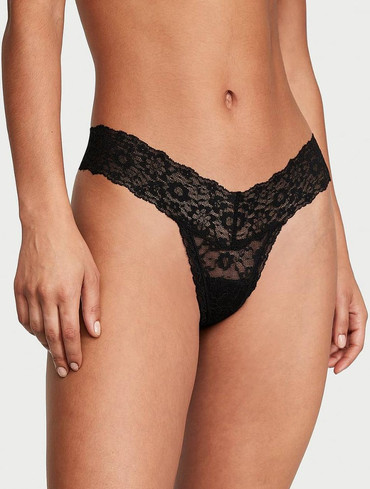 Трусики стрінги мереживні чорні Lace Thong Panty