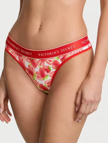 Трусики стрінги бавовняні з логорезинкою Червоні Logo Cotton Thong Panty
