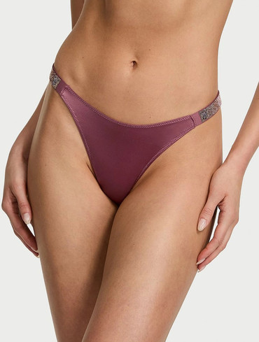 Трусики стрінги зі стразами фіолетові Shine Strap Thong Panty