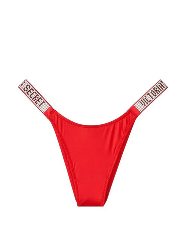 Трусики бразильяни зі стразами червоні Shine Strap Brazilian Panty