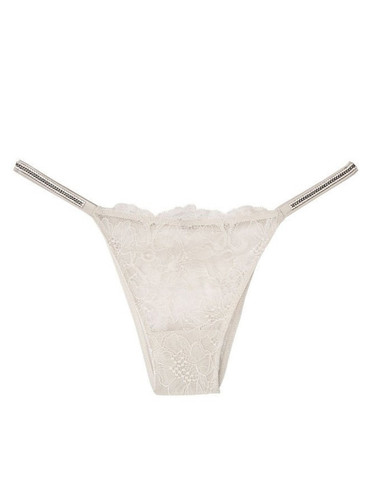 Трусики бразильяни мереживні зі стразами сірі Shine Strap Brazilian Panty