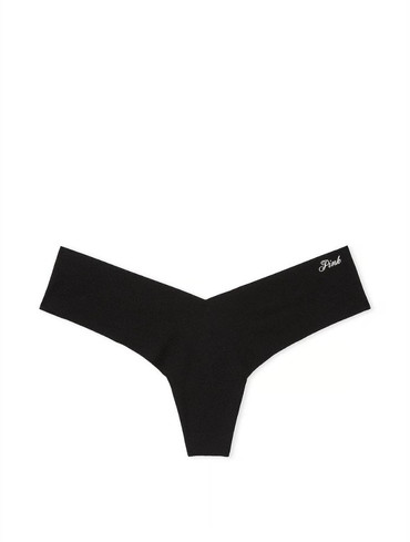 Трусики стрінги безшовні чорні No Show Thong Panty