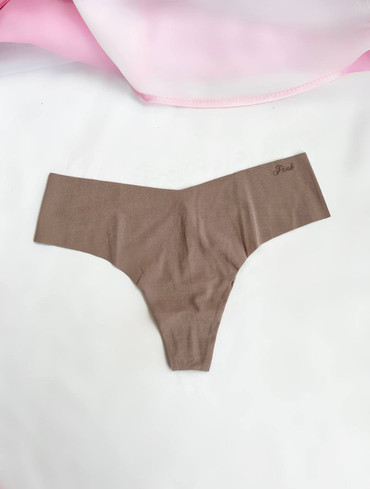 Трусики стрінги безшовні коричневі No Show Thong Panty