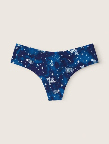 Трусики стрінги безшовні сині No Show Thong Panty