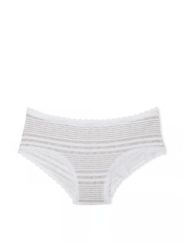 Трусики чікі бавовняні з мереживом сірі Cotton Lace-Waist Cheeky Panty