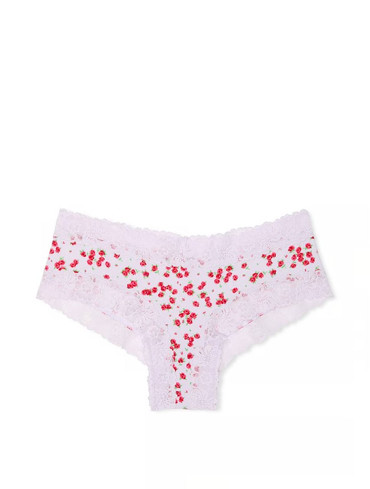 Трусики чікі бавовняні з мереживом Пінк білі Wink Lace-Trim Cheeky Panty