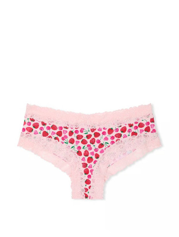 Трусики чікі бавовняні з мереживом Пінк рожеві Wink Lace-Trim Cheeky Panty