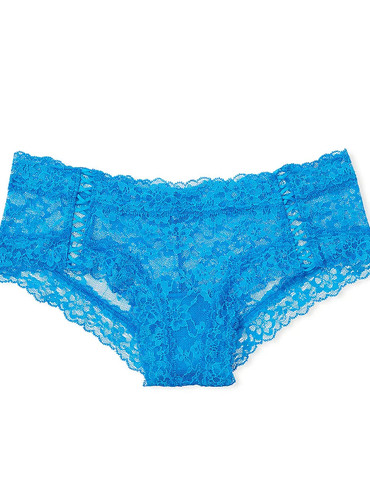 Трусики чікі мереживні блакитні Lace Cheeky Panty