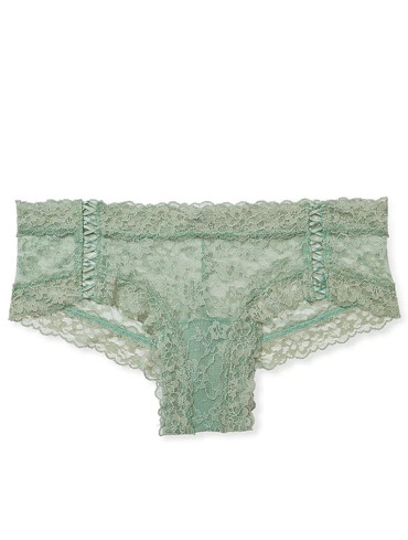 Трусики чікі мереживні зелені Lace Cheeky Panty