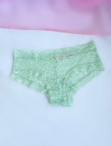 Трусики чікі мереживні салатові Lace Cheeky Panty