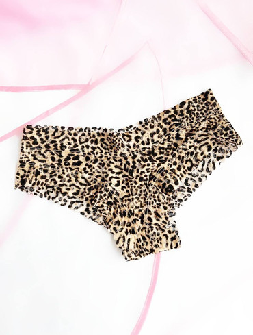 Трусики чікі мереживні леопардові Lace Cheeky Panty