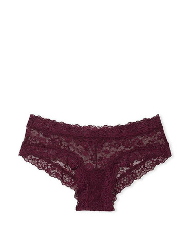 Трусики чікі мереживні бордові Lace Cheeky Panty