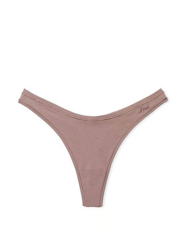 Трусики стрінги бавовняні коричневі Cotton High-Leg Thong Panty