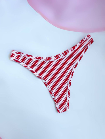 Трусики стрінги бавовняні червоні Cotton High-Leg Thong Panty