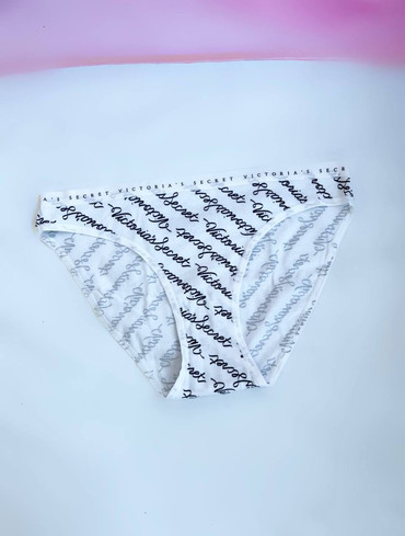 Трусики бікіні бавовняні чорно-білі Stretch Cotton Bikini Panty
