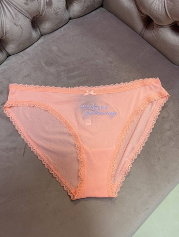 Трусики бікіні мереживні оранжеві Lace  Bikini Panty