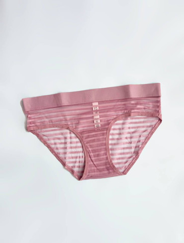 Трусики бікіні в сіточку з логорезинкою рожеві Sheer Heritage Logo Hiphugger Panty