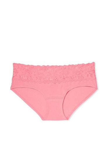 Трусики бікіні бавовняні з мереживом коралові Stretch Cotton Bikini Panty