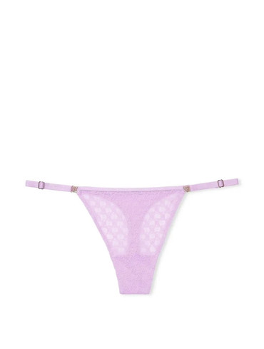 Трусики стрінги люкс мереживні з резуляторами бузкові Icon Lace Adjustable Thong Panty