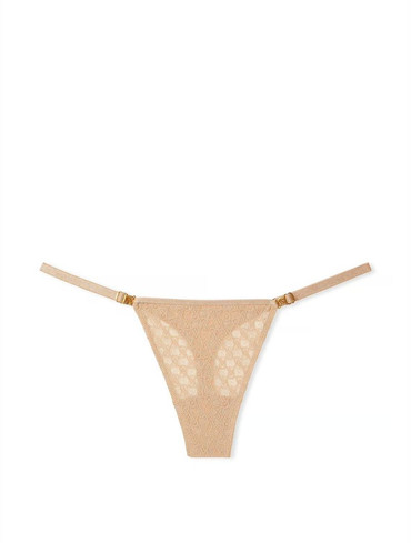 Трусики стрінги мереживні з регуляторами бежеві Icon Lace Adjustable Thong Panty
