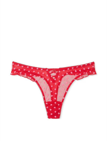 Трусики стрінги мереживні червоні Tease Lace-Trim High-Leg Thong Panty