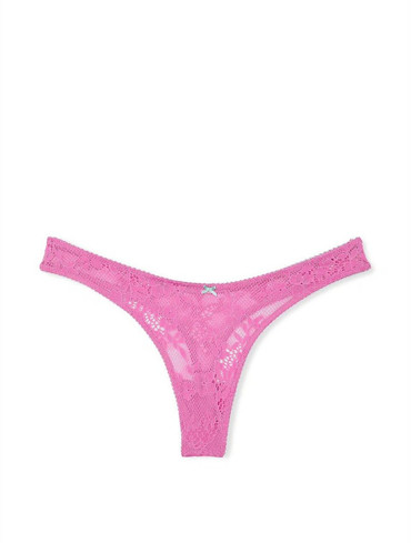 Трусики стрінги мереживні рожеві Tease High-Leg Scoop Thong Panty
