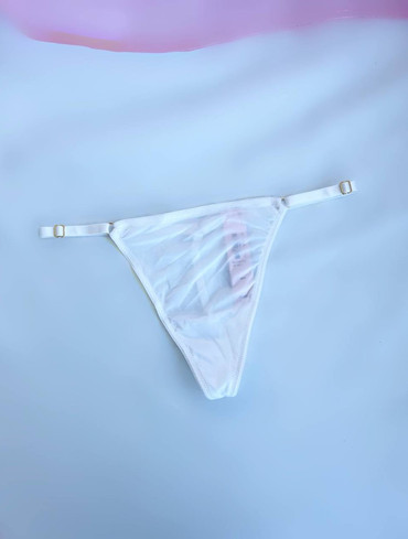 Трусики стрінги з регуляторами білі Smooth Adjustable V-String Panty