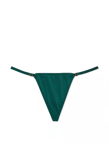 Трусики стрінги люкс гладенькі з регуляторами зелені Hardware Adjustable V-String Panty