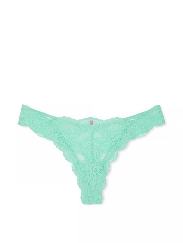 Трусики стрінги люкс мереживні мятні стрінги Lace Thong Panty